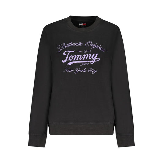 Sweat-shirt Tommy Hilfiger femme col rond en coton noir – TO-39475