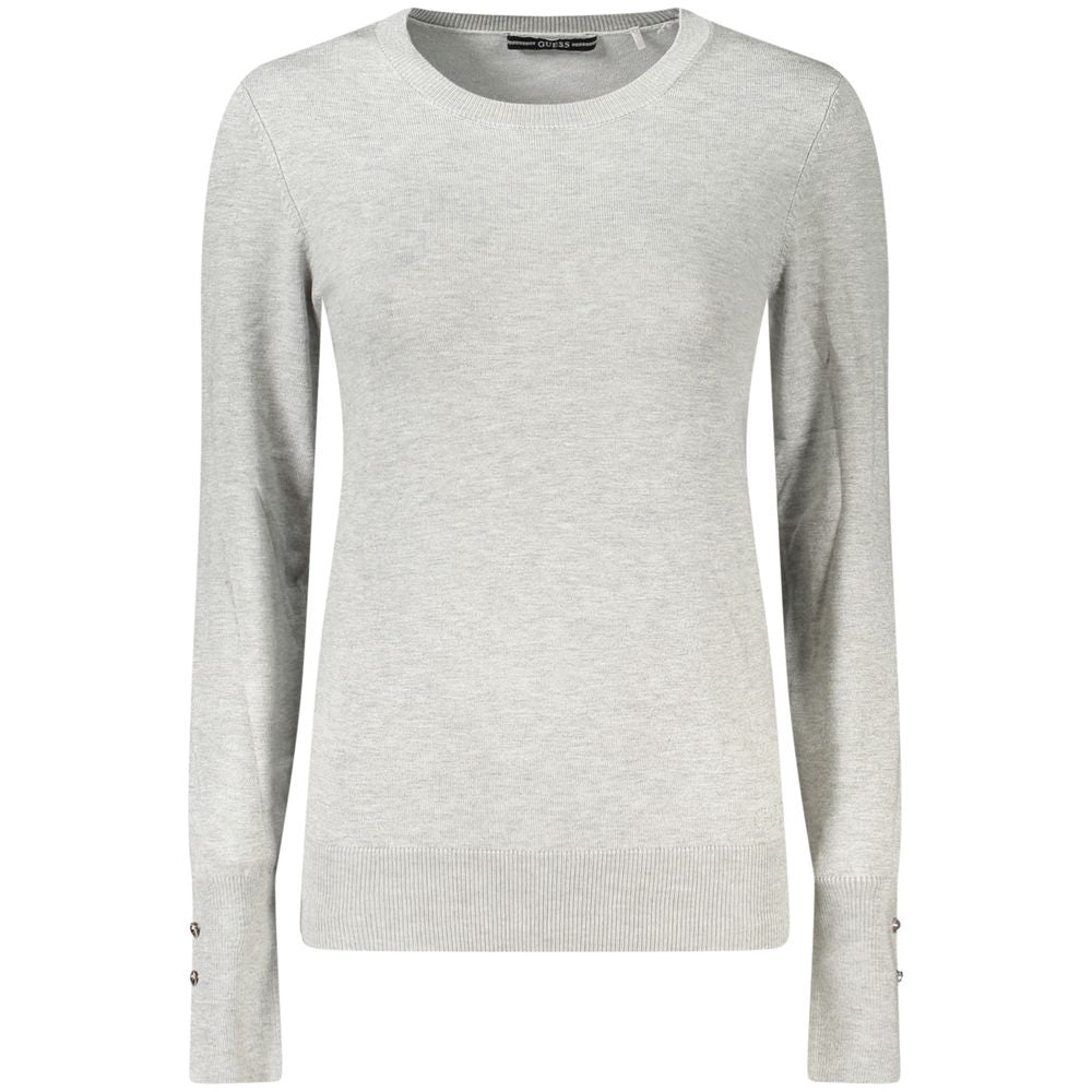 Pull Guess Jeans femme à strass en viscose gris – GU-39565
