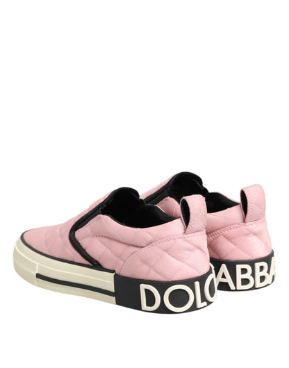 Baskets Dolce & Gabbana femme slip-on matelassées rose – LA12897