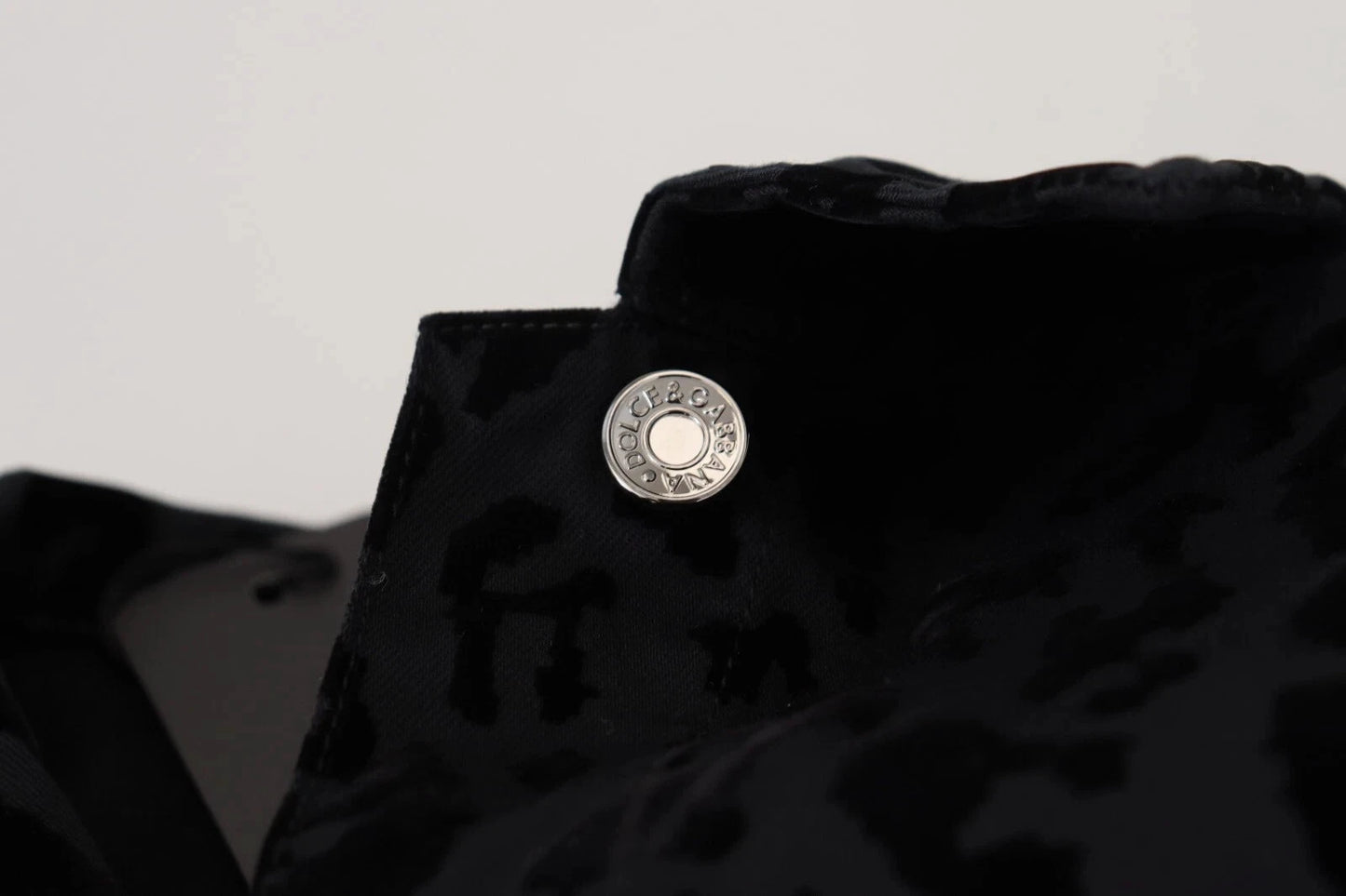 Dolce & Gabbana Cotton Black Leopard Long Sleeve Denim Jacket by Dolce & Gabbana