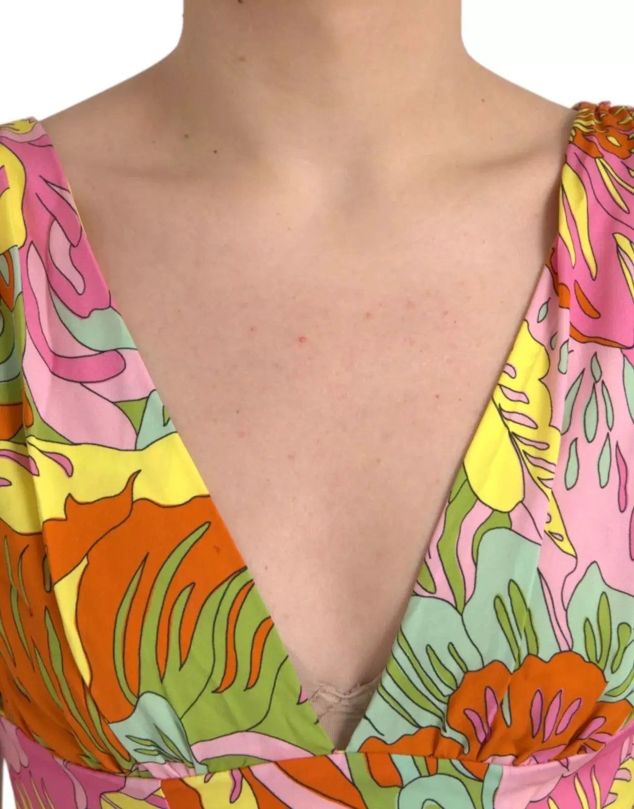Dolce & Gabbana Multicolor Floral Silk Flared Mini Dress by Dolce & Gabbana