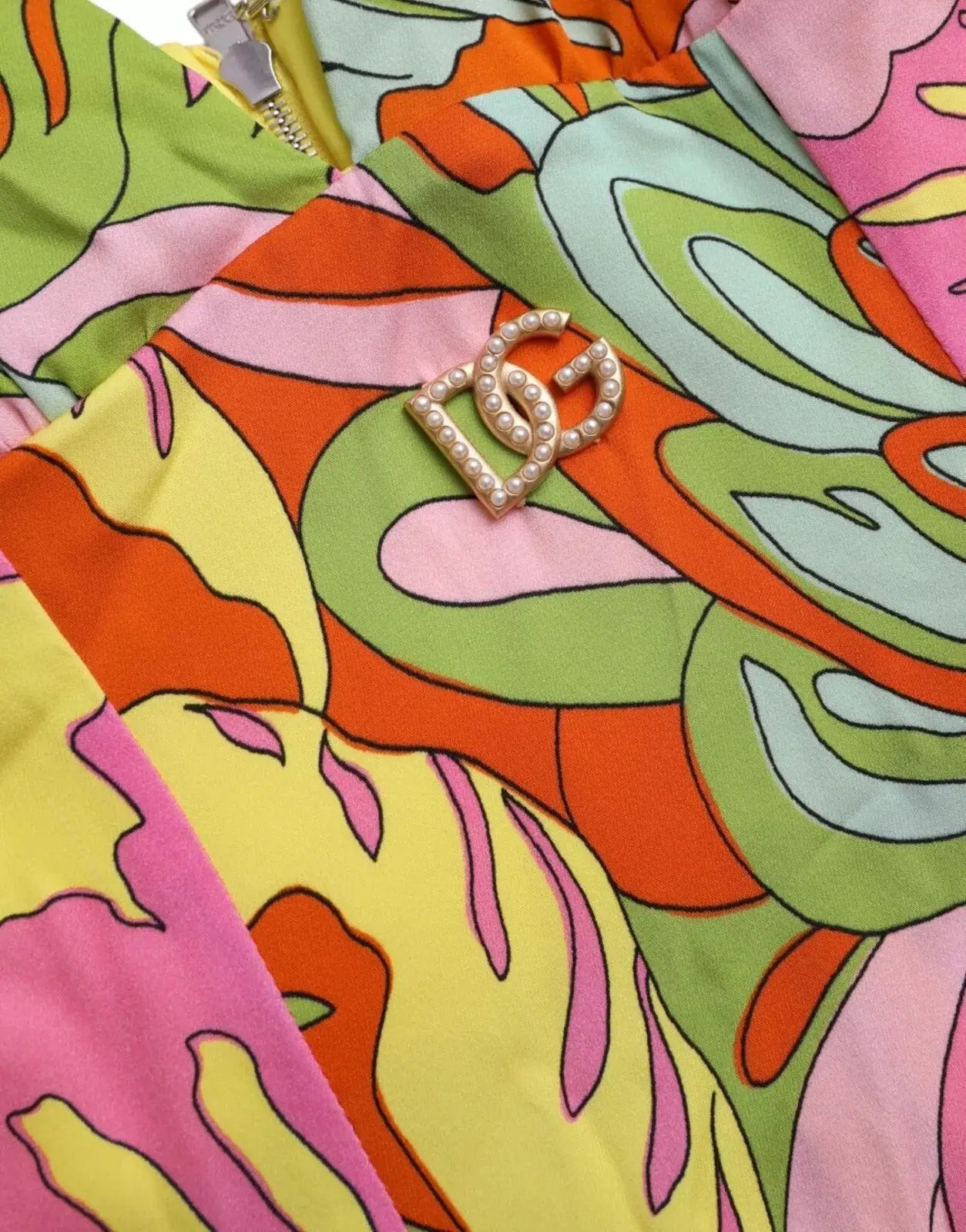Dolce & Gabbana Multicolor Floral Silk Flared Mini Dress by Dolce & Gabbana