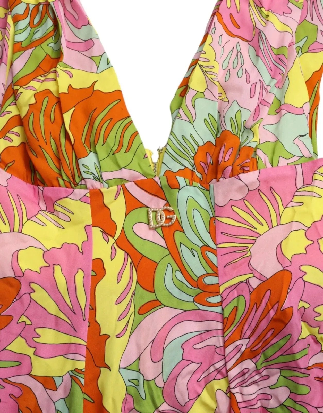 Dolce & Gabbana Multicolor Floral Silk Flared Mini Dress by Dolce & Gabbana