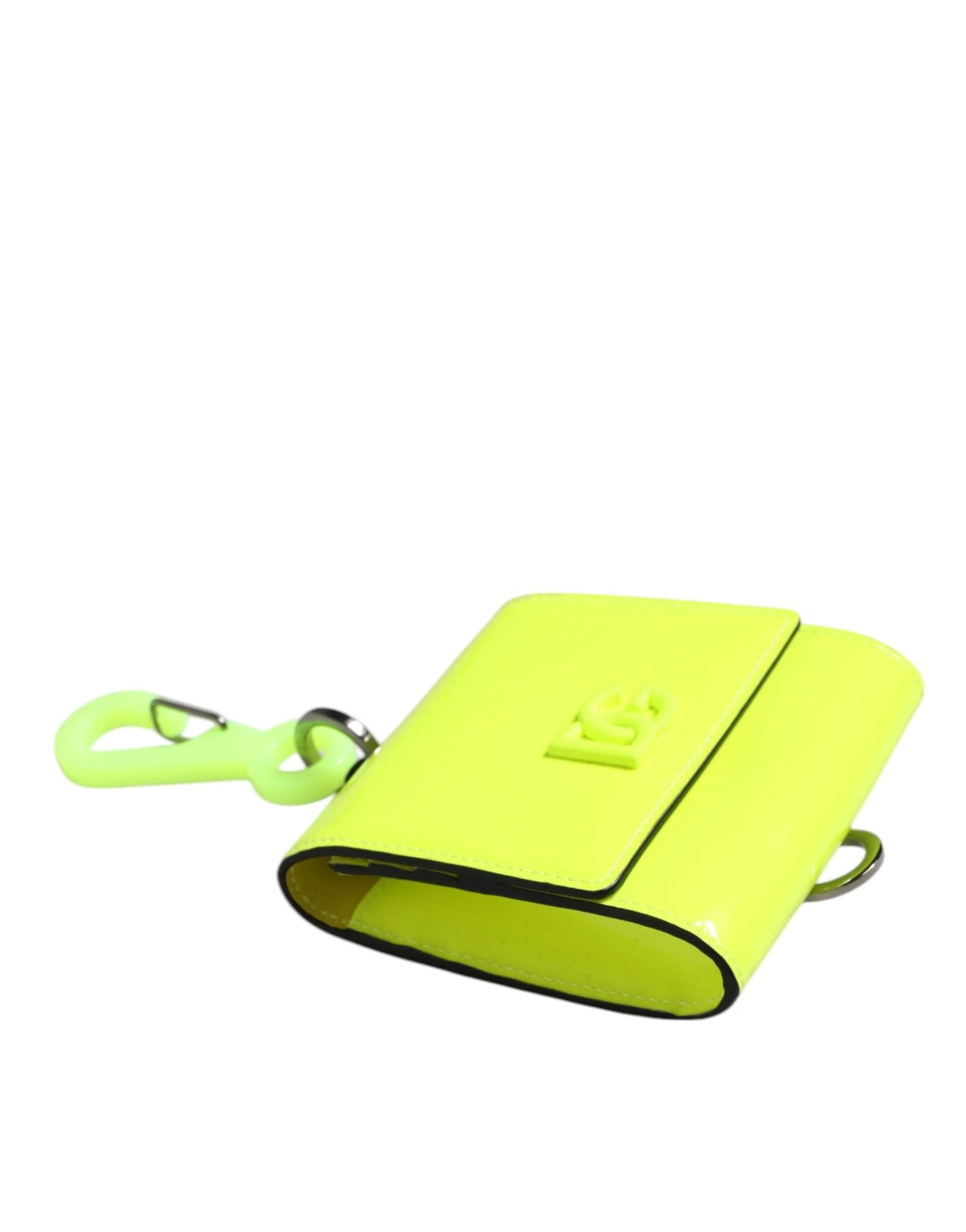 Dolce & Gabbana Yellow Green Bifold DG Logo Neck Strap Cardholder Wallet