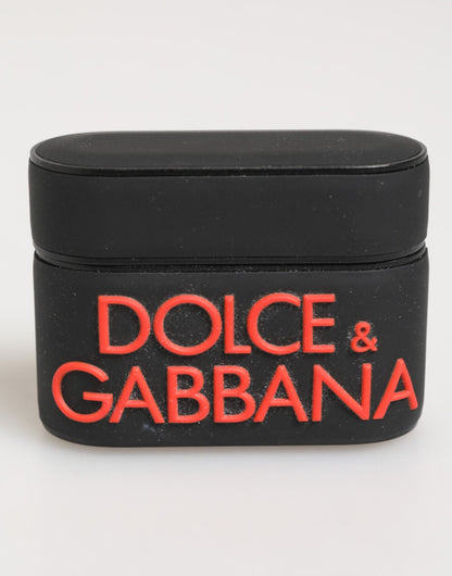 Étui AirPods Dolce & Gabbana mixte logo en relief noir et orange – SMY11112