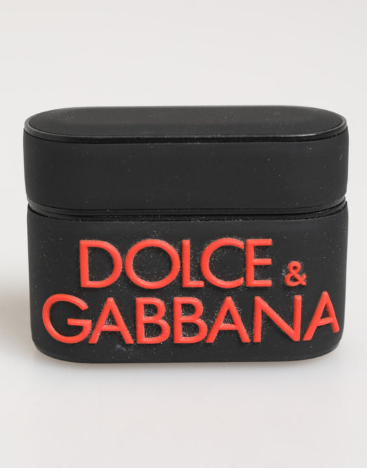 Étui AirPods Dolce & Gabbana mixte logo en relief noir et orange – SMY11112