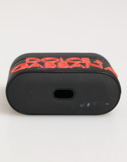 Étui AirPods Dolce & Gabbana mixte logo en relief noir et orange – SMY11112