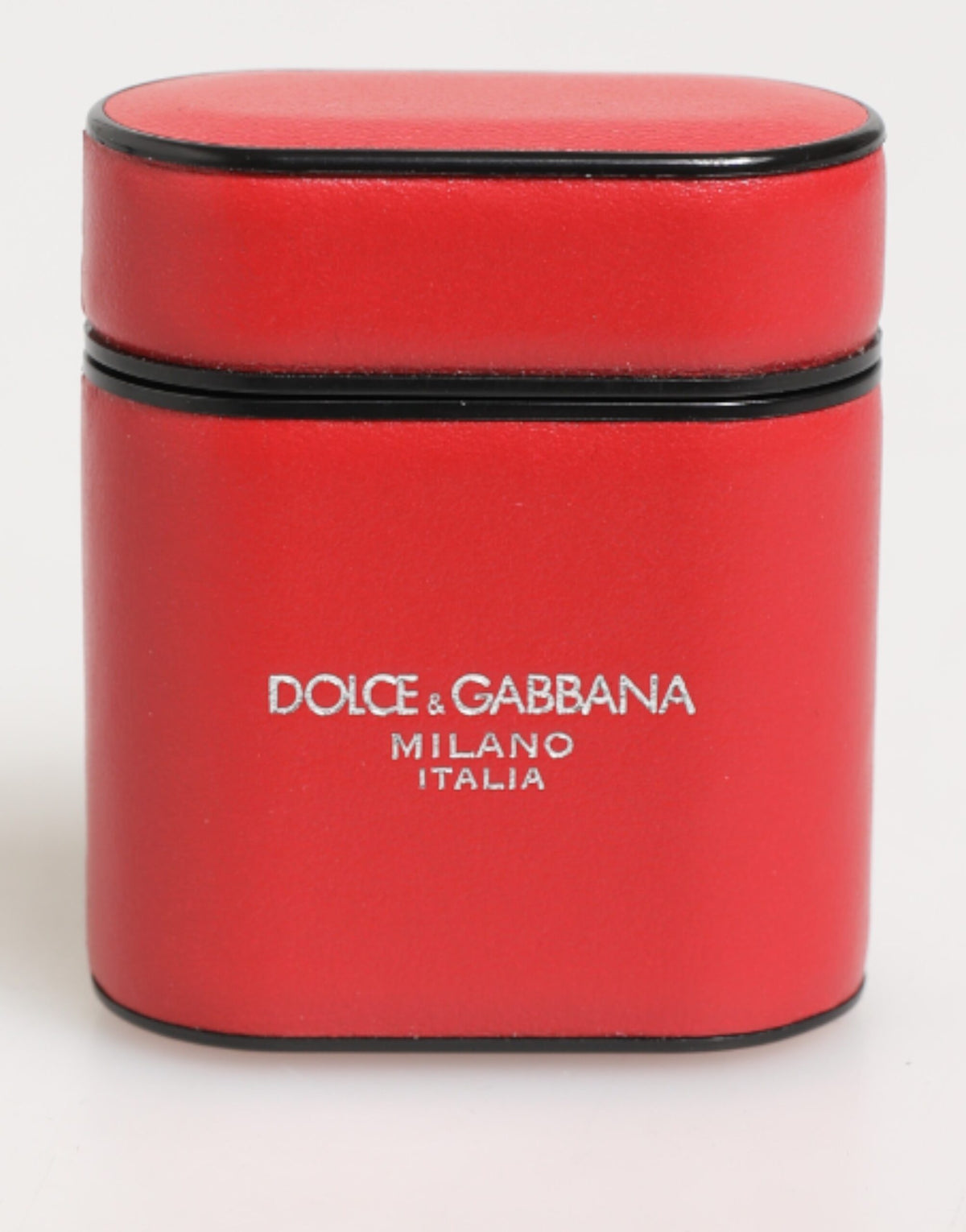 Étui AirPods Dolce & Gabbana mixte à rabat en cuir de veau rouge – SMY11116