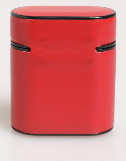 Étui AirPods Dolce & Gabbana mixte à rabat en cuir de veau rouge – SMY11116