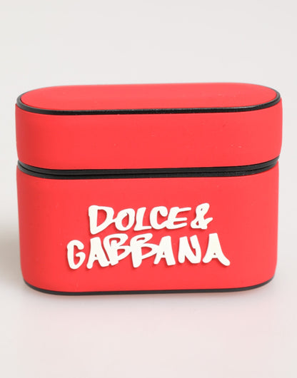 Étui AirPods Dolce & Gabbana mixte à rabat logo DG en PVC rouge – SMY11120