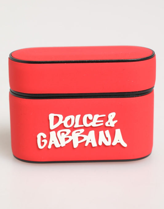 Étui AirPods Dolce & Gabbana mixte à rabat logo DG en PVC rouge – SMY11120