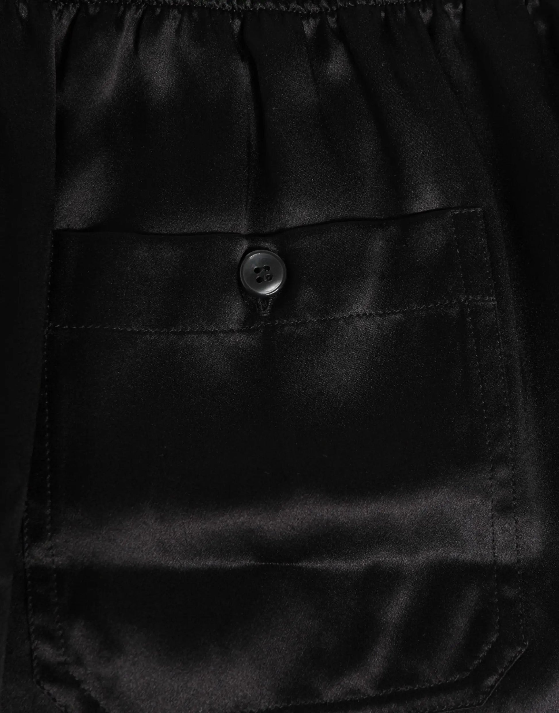 Dolce & Gabbana Black Silk Satin Elastic Men Boxer Short Swimwear by Dolce & Gabbana