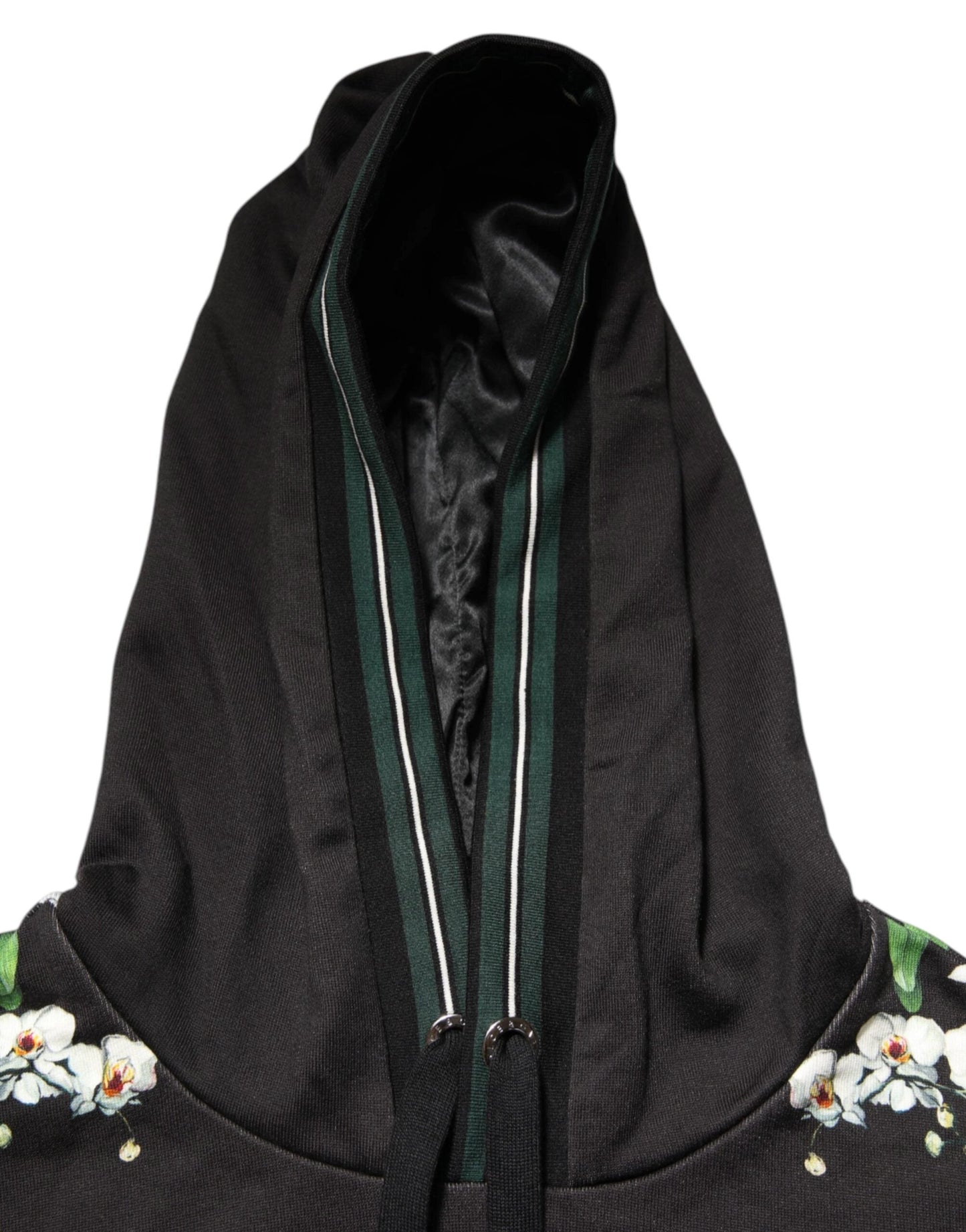 Dolce & Gabbana KING Black Orchid Floral Crown Logo Hoodie Sweater by Dolce & Gabbana