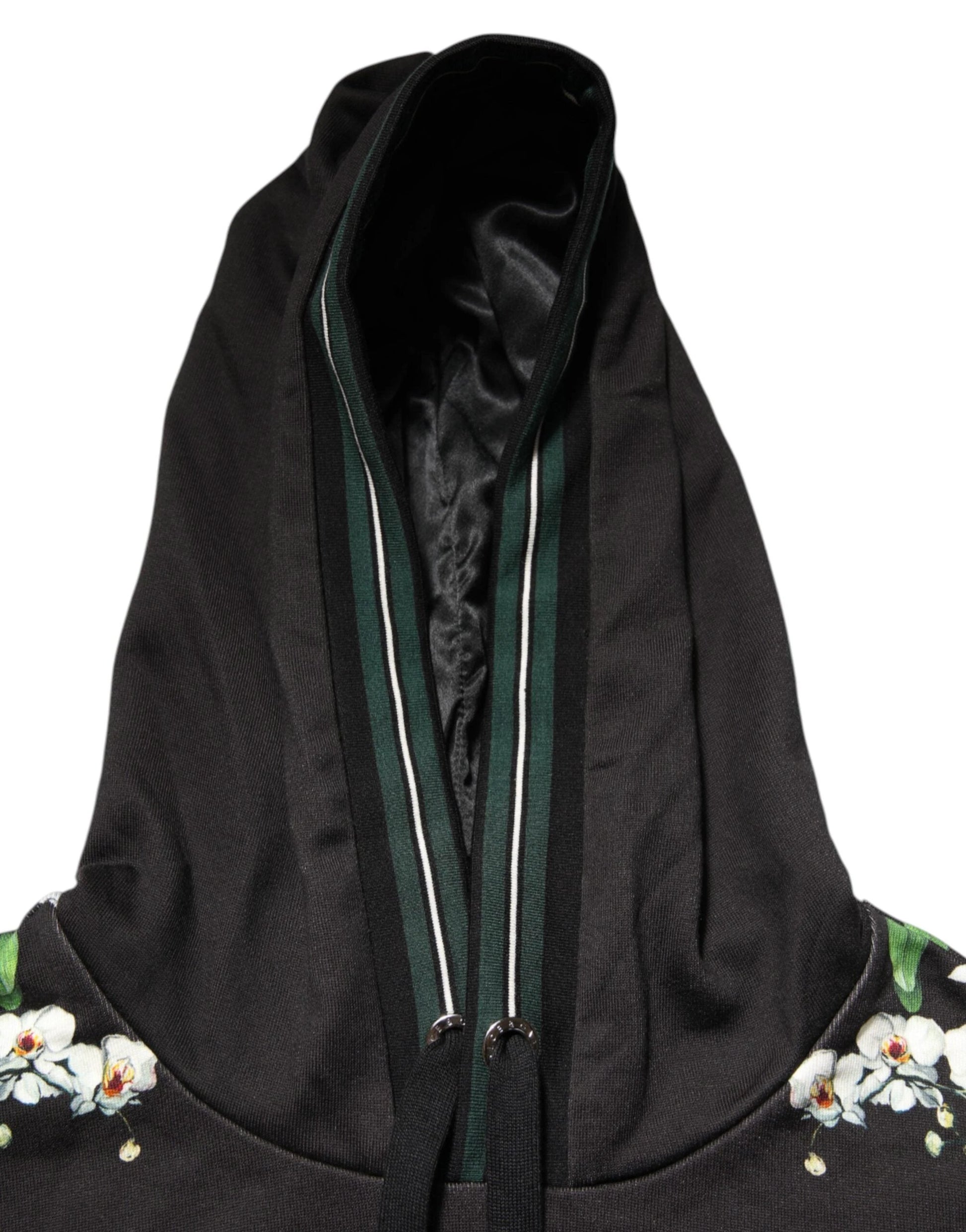 Dolce & Gabbana KING Black Orchid Floral Crown Logo Hoodie Sweater by Dolce & Gabbana