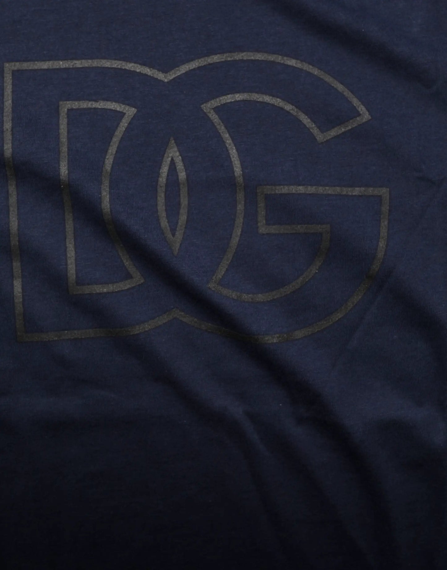 Dolce & Gabbana Dark Blue Cotton DG Logo Print Men’s Top T-shirt by Dolce & Gabbana