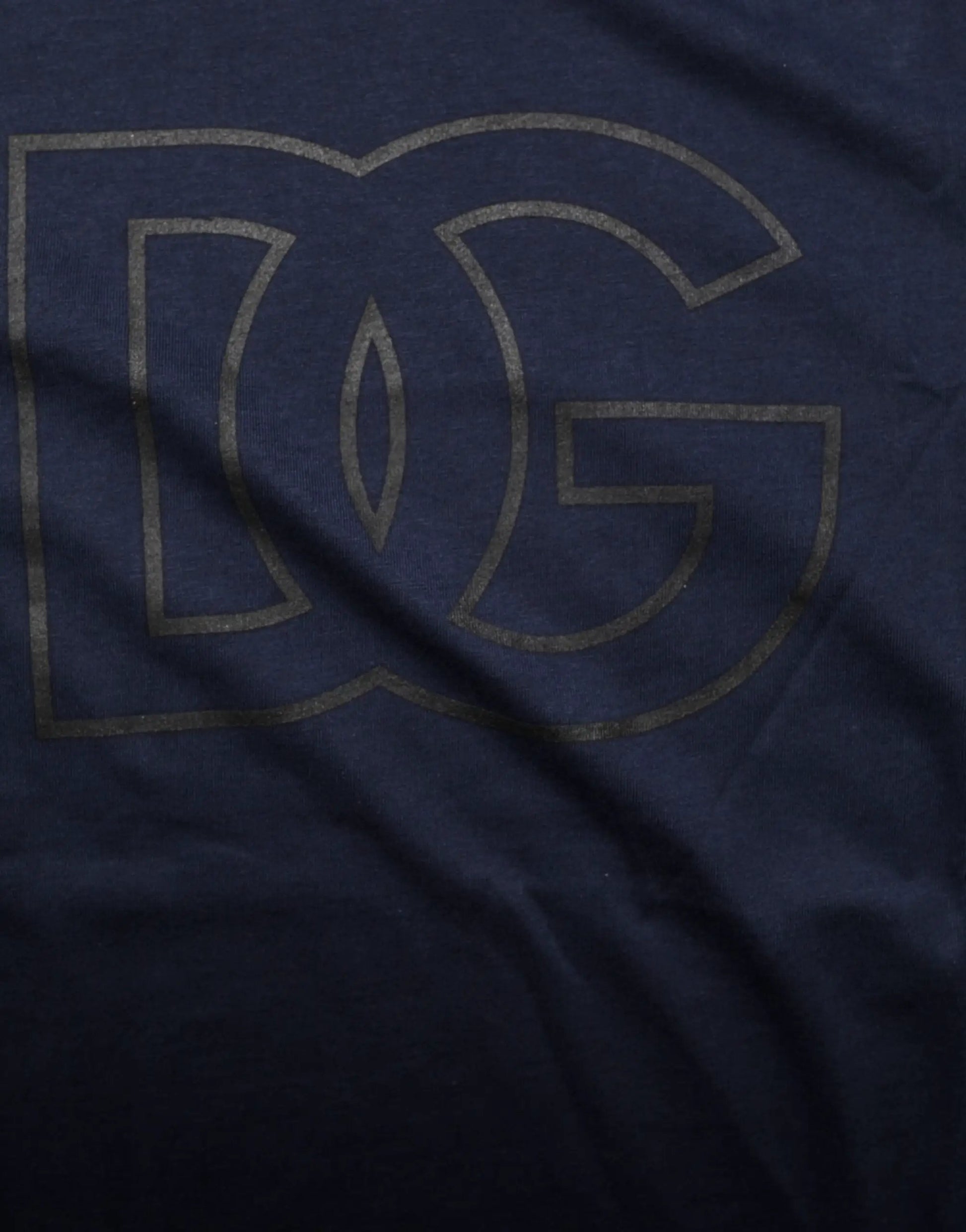 Dolce & Gabbana Dark Blue Cotton DG Logo Print Men’s Top T-shirt by Dolce & Gabbana