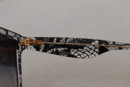 Dolce & Gabbana DG4190 Black Lace Acetate Crystal Round Sunglasses by Dolce & Gabbana
