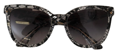 Dolce & Gabbana DG4190 Black Lace Acetate Crystal Round Sunglasses by Dolce & Gabbana