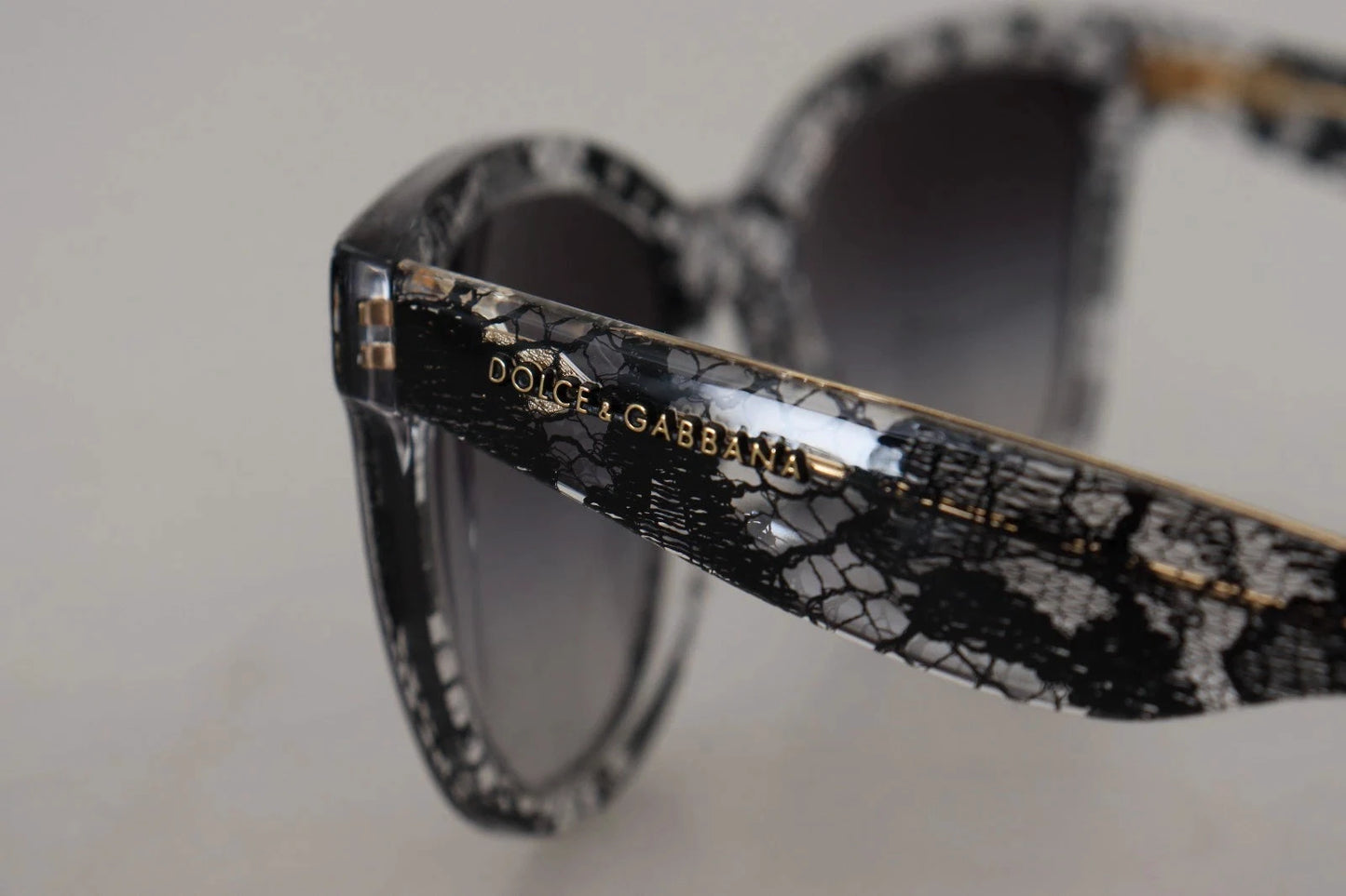 Dolce & Gabbana DG4190 Black Lace Acetate Crystal Round Sunglasses by Dolce & Gabbana