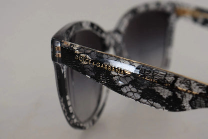 Dolce & Gabbana DG4190 Black Lace Acetate Crystal Round Sunglasses by Dolce & Gabbana