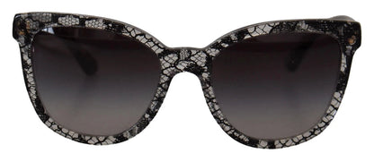 Dolce & Gabbana DG4190 Black Lace Acetate Crystal Round Sunglasses by Dolce & Gabbana