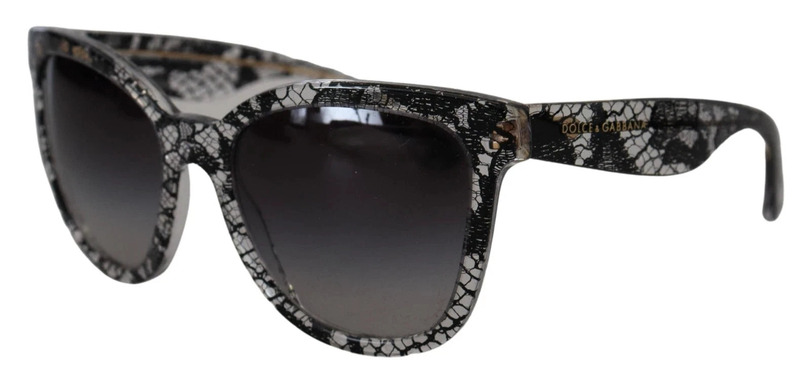 Dolce & Gabbana DG4190 Black Lace Acetate Crystal Round Sunglasses by Dolce & Gabbana