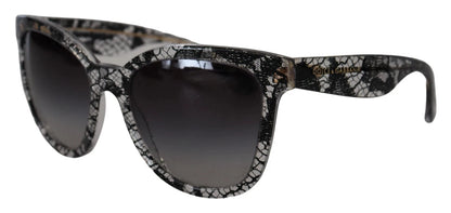 Dolce & Gabbana DG4190 Black Lace Acetate Crystal Round Sunglasses by Dolce & Gabbana