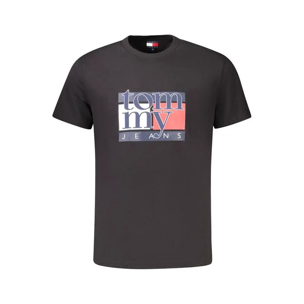 Tommy Hilfiger Black Cotton Men T-Shirt by Tommy Hilfiger