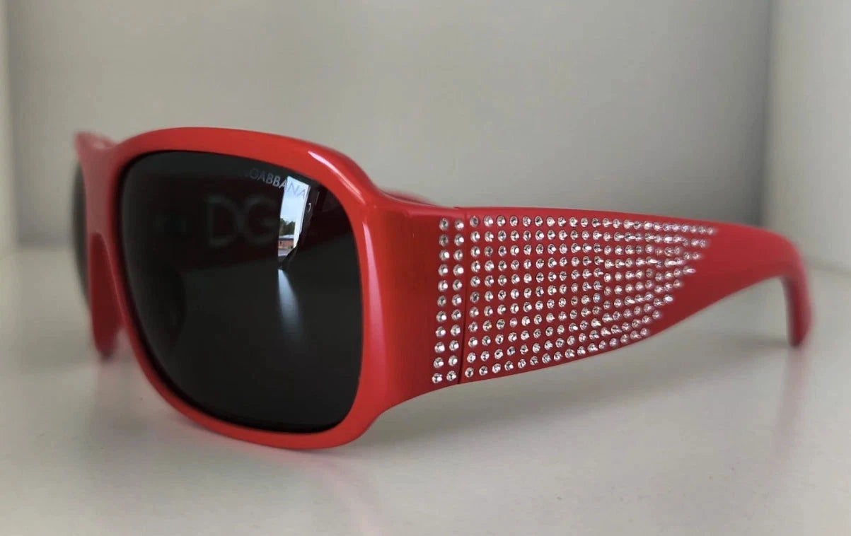 Dolce & Gabbana DG4027 Red Crystal Black Lens Shades Sunglasses by Dolce & Gabbana