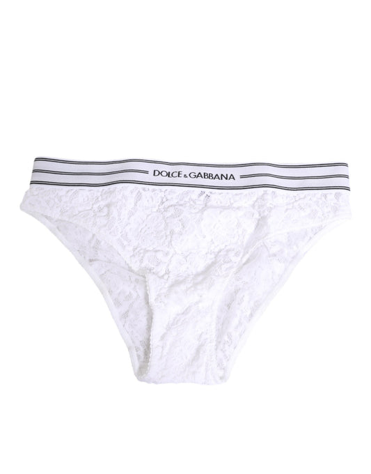 Slip Dolce & Gabbana en dentelle de polyamide blanc – BIK1441