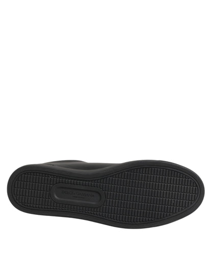 Baskets Dolce & Gabbana femme cœur en cristaux en cuir noir – LA12922
