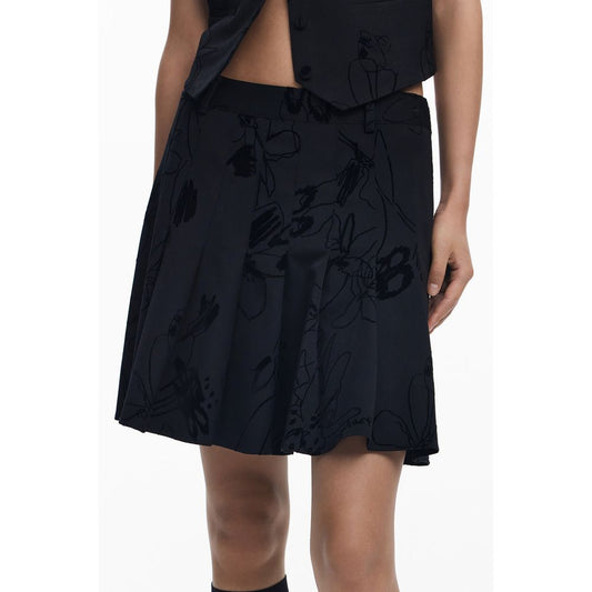 Jupe Desigual femme courte en polyester noir – DE-39752