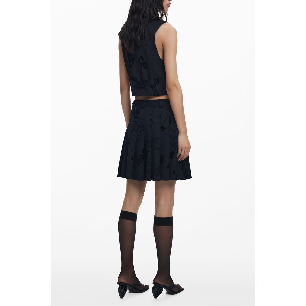 Jupe Desigual femme courte en polyester noir – DE-39752