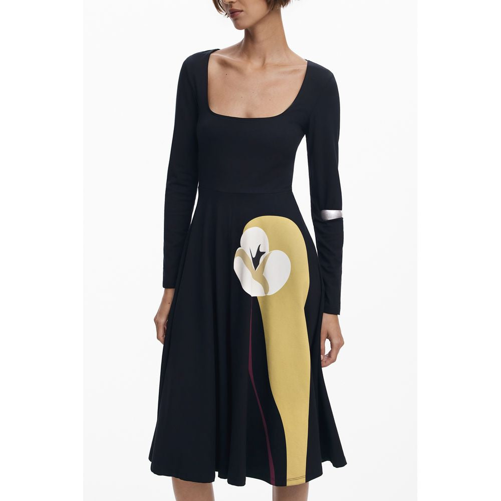 Robe Desigual femme longue Lirio en coton noir – DE-39783