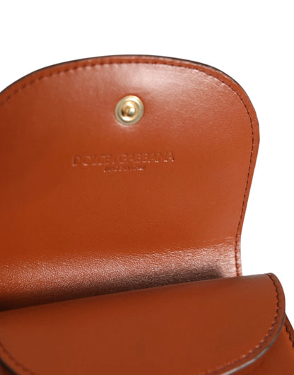 Dolce & Gabbana Brown Leopard Print Calf Leather Small Coin Purse Wallet