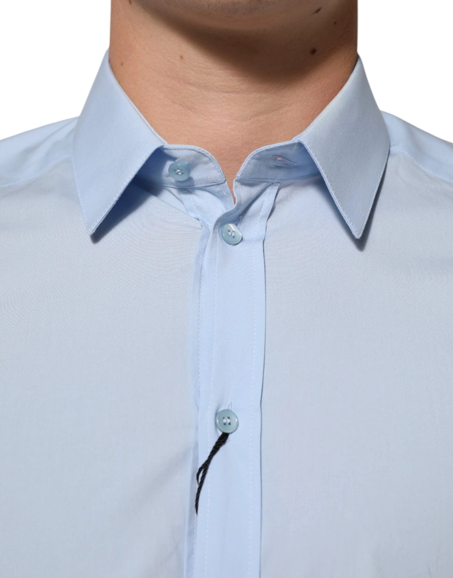 Dolce & Gabbana Light Blue Cotton GOLD Formal Men Dress Shirt by Dolce & Gabbana