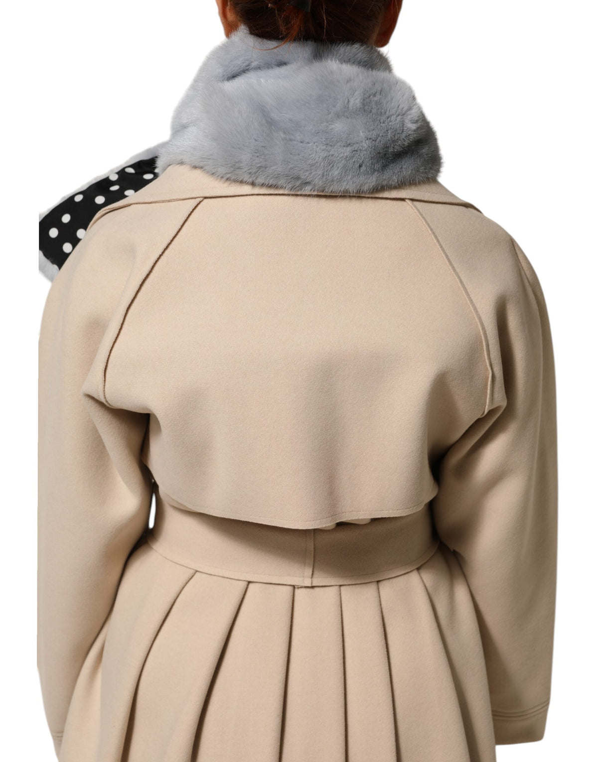 Col Dolce & Gabbana femme en fourrure de vison bleu poudré – MS7120