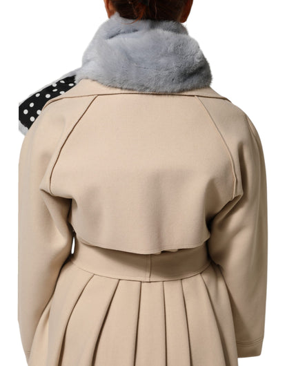 Col Dolce & Gabbana femme en fourrure de vison bleu poudré – MS7120