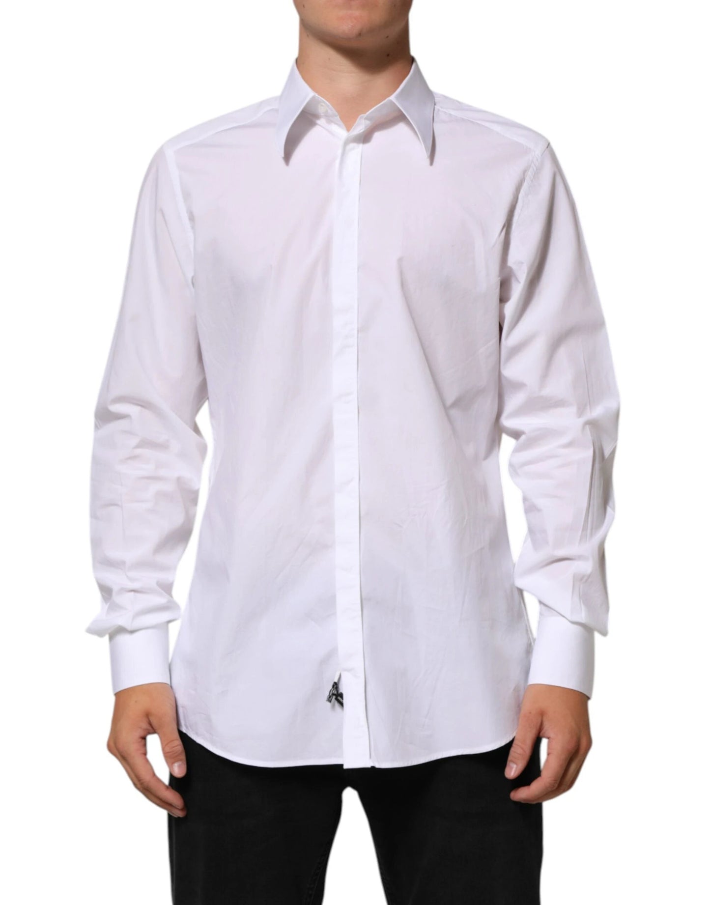 Dolce & Gabbana White Cotton MARTINI Men Formal Dress Shirt by Dolce & Gabbana