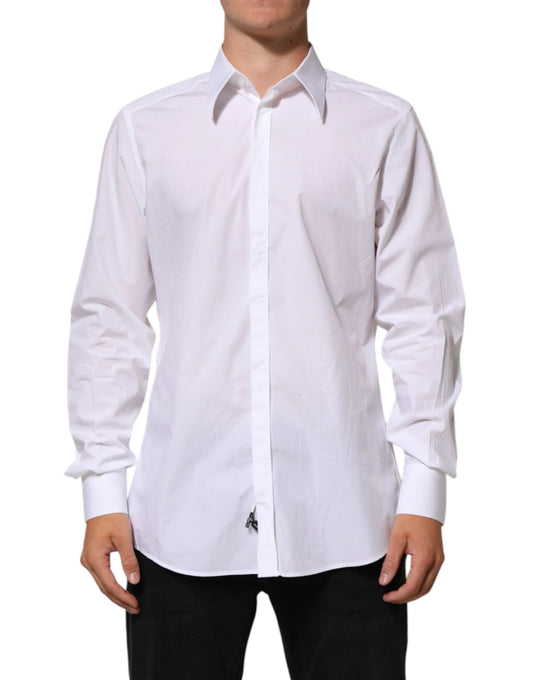 Dolce & Gabbana White Cotton MARTINI Men Formal Dress Shirt by Dolce & Gabbana