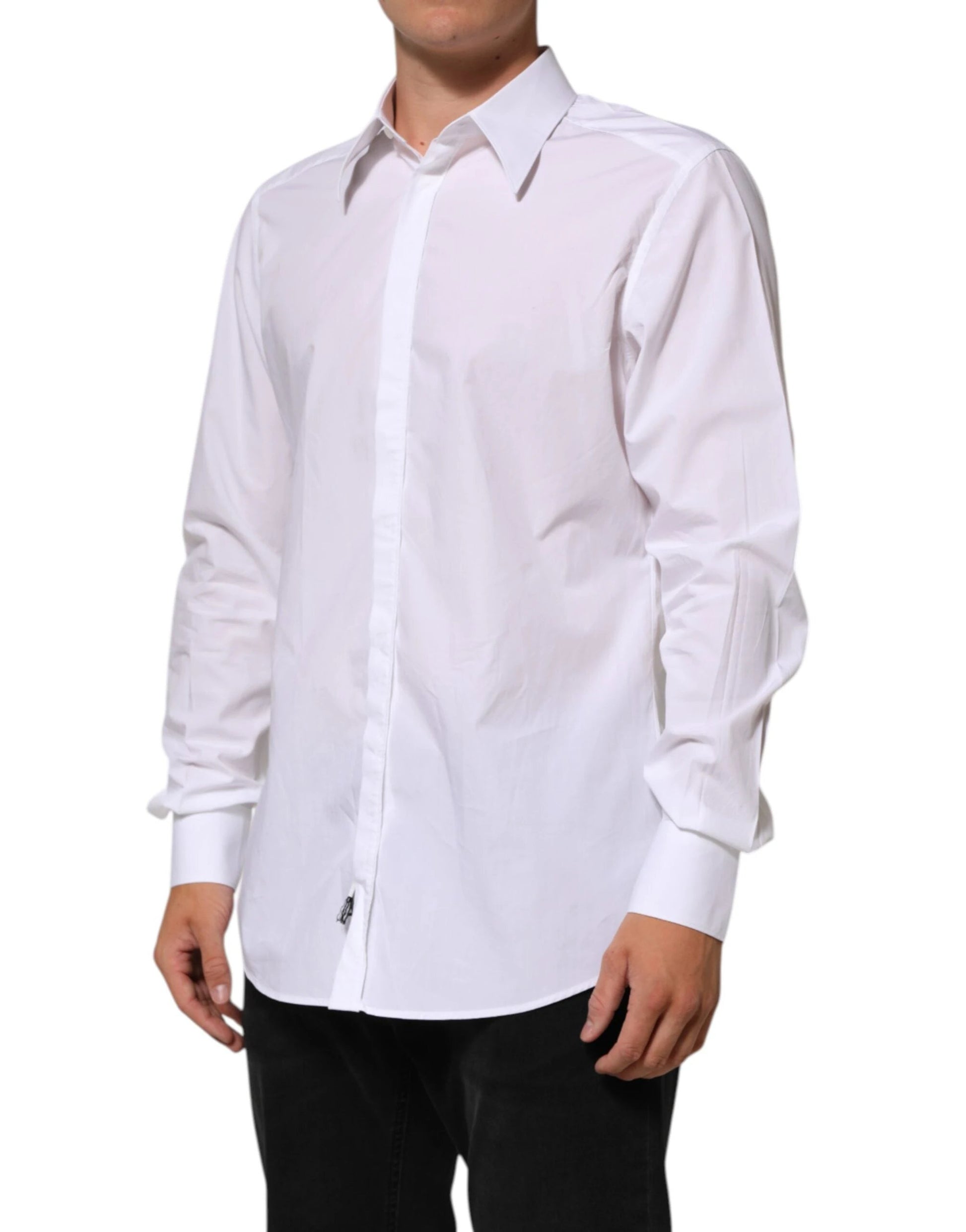 Dolce & Gabbana White Cotton MARTINI Men Formal Dress Shirt by Dolce & Gabbana