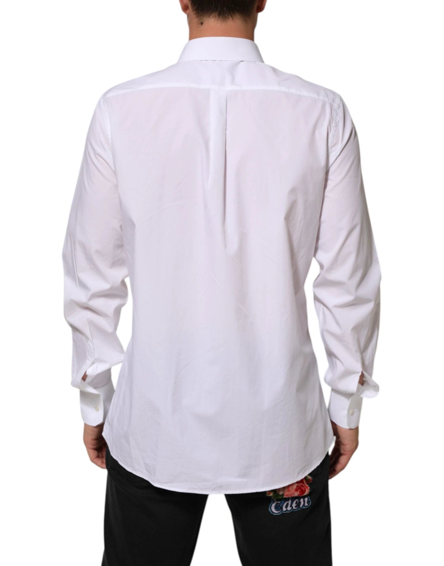 Dolce & Gabbana White Cotton MARTINI Men Formal Dress Shirt by Dolce & Gabbana