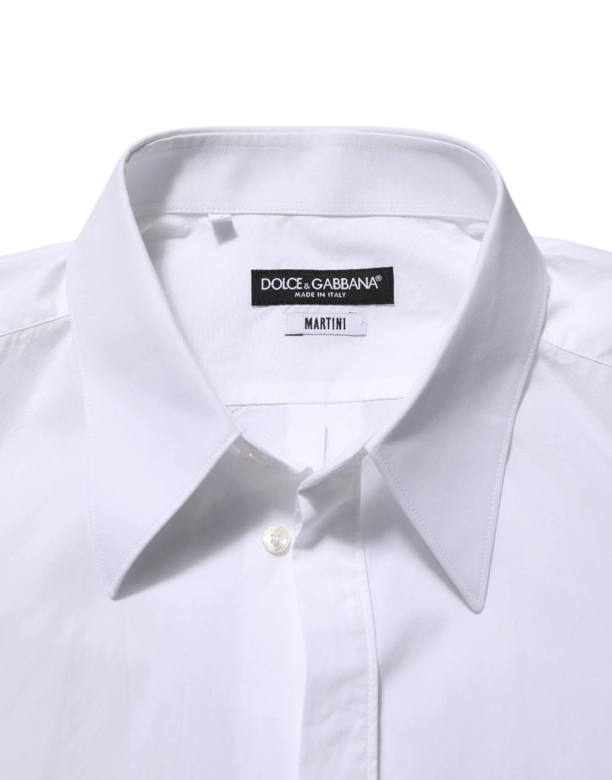 Dolce & Gabbana White Cotton MARTINI Men Formal Dress Shirt by Dolce & Gabbana