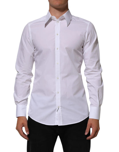Dolce & Gabbana White Cotton MARTINI Men Formal Dress Shirt by Dolce & Gabbana