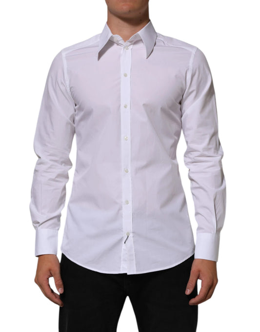 Dolce & Gabbana White Cotton MARTINI Men Formal Dress Shirt by Dolce & Gabbana