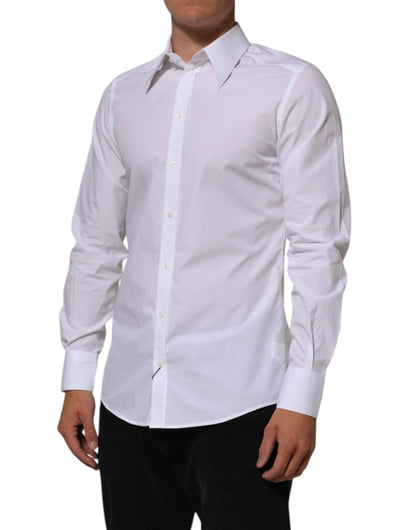 Dolce & Gabbana White Cotton MARTINI Men Formal Dress Shirt by Dolce & Gabbana