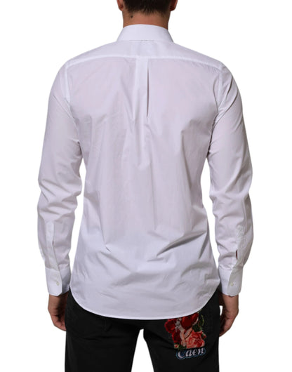 Dolce & Gabbana White Cotton MARTINI Men Formal Dress Shirt by Dolce & Gabbana