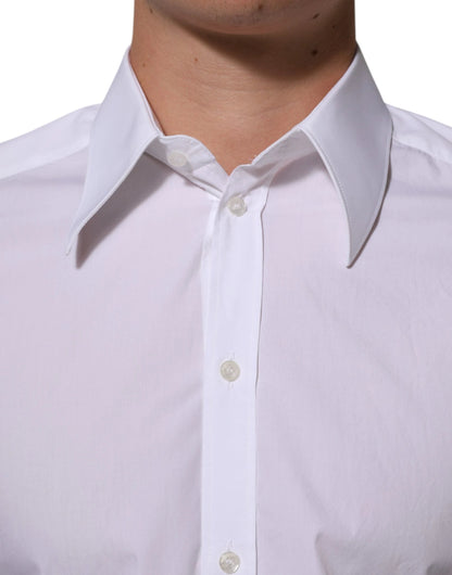 Dolce & Gabbana White Cotton MARTINI Men Formal Dress Shirt by Dolce & Gabbana