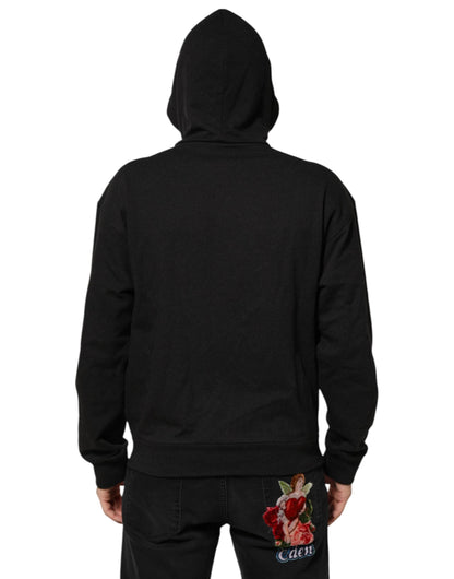Dolce & Gabbana Black Logo FullZip Hooded Sweatshirt Sweater by Dolce & Gabbana