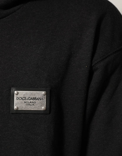 Dolce & Gabbana Black Logo FullZip Hooded Sweatshirt Sweater by Dolce & Gabbana